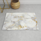 Blush chic faux gold gray gradient marble Rug Gallery Image 1