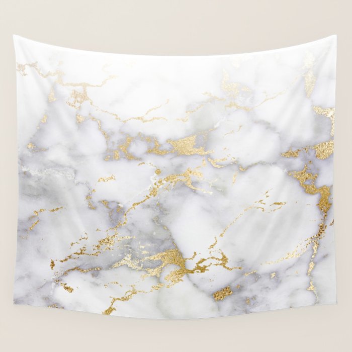 Blush chic faux gold gray gradient marble Wall Tapestry Gallery Image 4