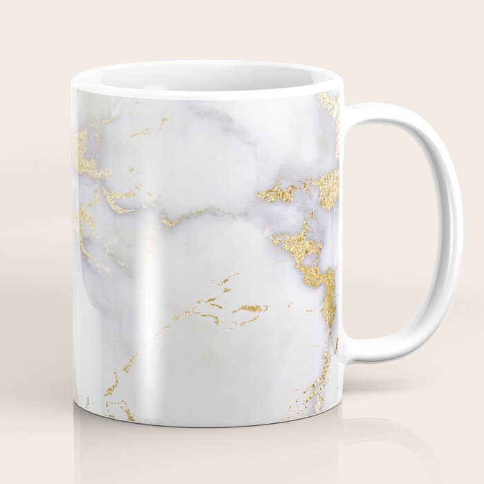 Blush chic faux gold gray gradient marble Coffee Mug Gallery Image 1