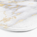 Blush chic faux gold gray gradient marble Bath Mat Gallery Image 3