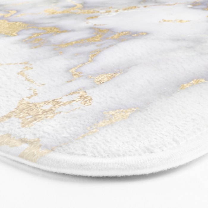 Blush chic faux gold gray gradient marble Bath Mat Gallery Image 3