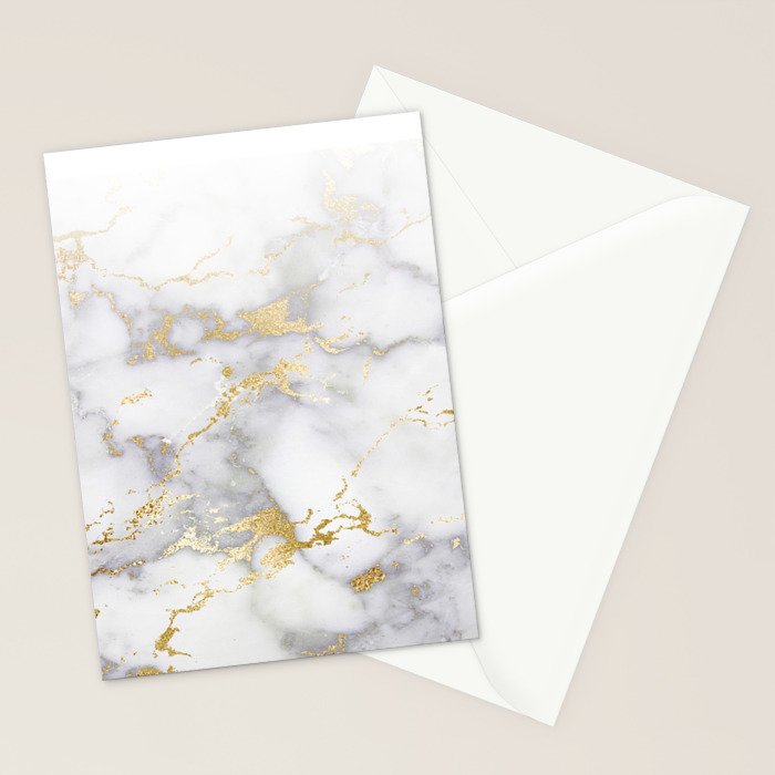 Blush chic faux gold gray gradient marble Stationery Card Gallery Image 2