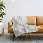Blush chic faux gold gray gradient marble Throw Blanket Gallery Image 1