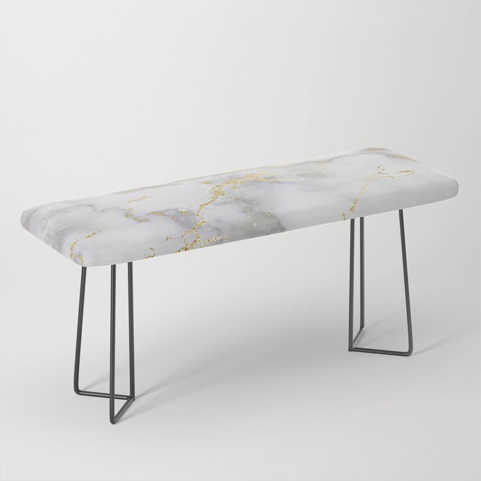 Blush chic faux gold gray gradient marble Bench Gallery Image 1