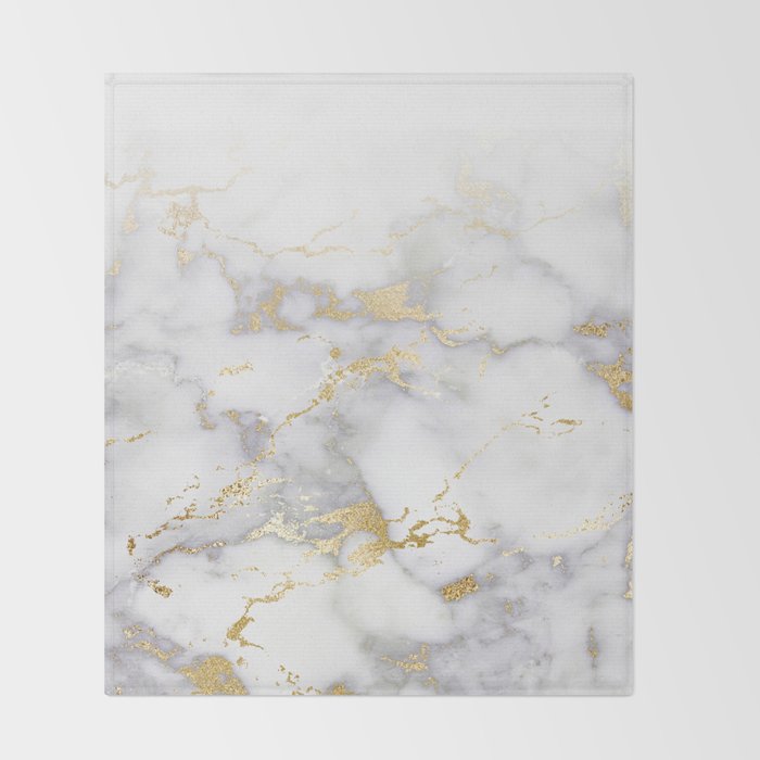 Blush chic faux gold gray gradient marble Throw Blanket Gallery Image 2