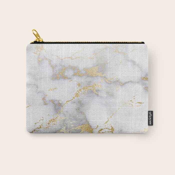 Blush chic faux gold gray gradient marble Carry All Pouch Gallery Image 1