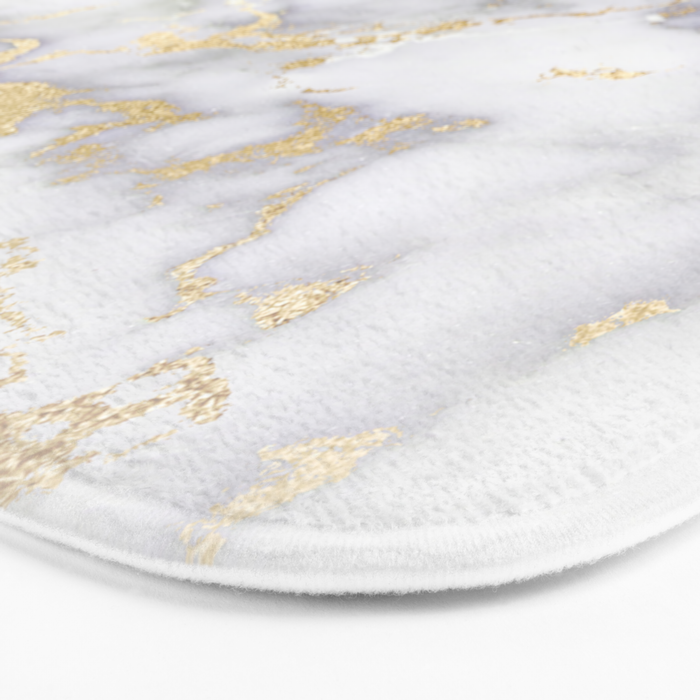 Blush chic faux gold gray gradient marble Bath Mat Gallery Image 3