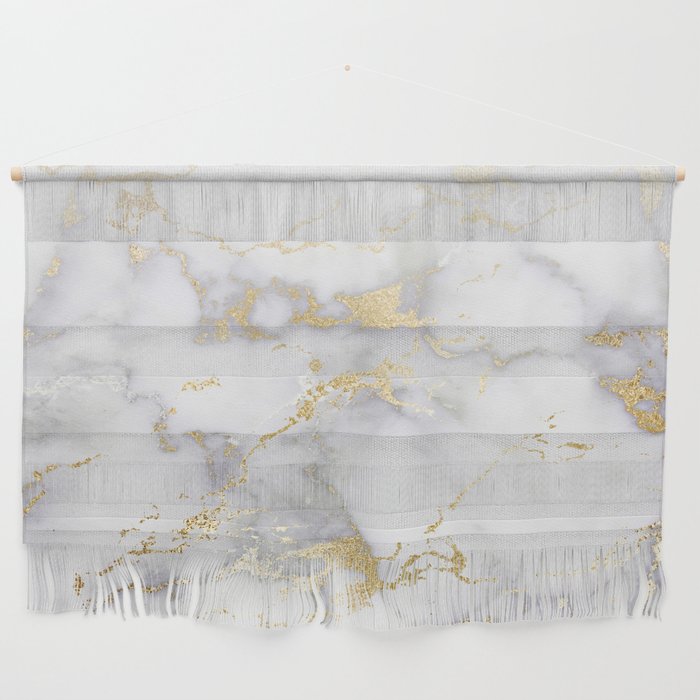 Blush chic faux gold gray gradient marble Wall Hanging Gallery Image 1
