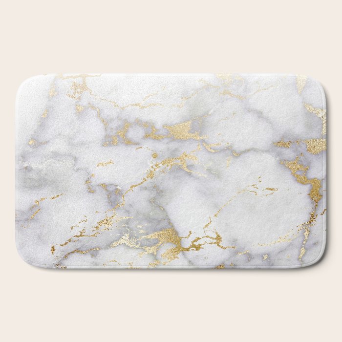 Blush chic faux gold gray gradient marble Bath Mat Gallery Image 2