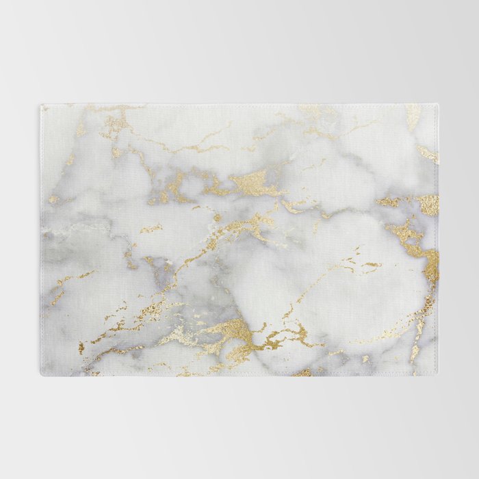 Blush chic faux gold gray gradient marble Rug Gallery Image 2