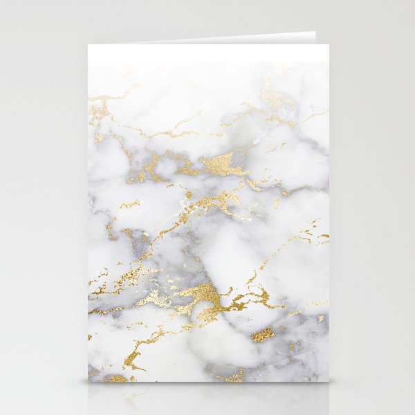 Blush chic faux gold gray gradient marble Stationery Card Gallery Image 2