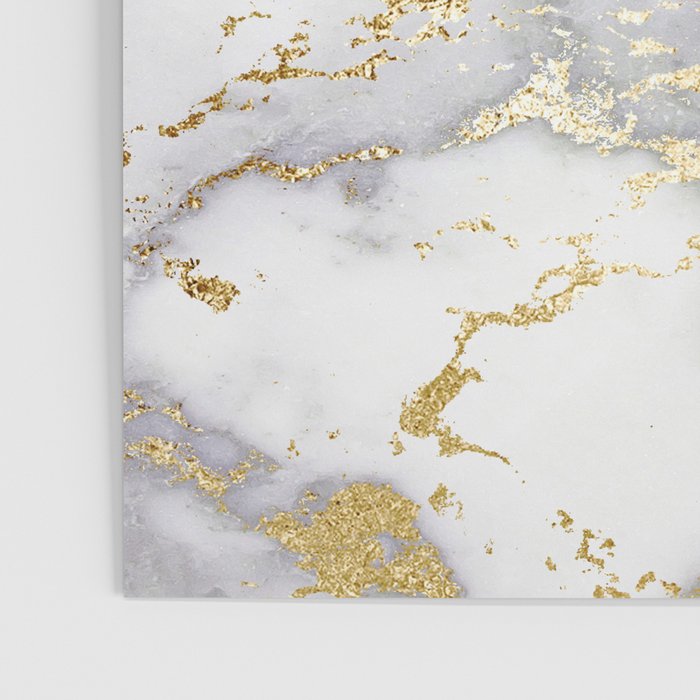 Blush chic faux gold gray gradient marble Poster Gallery Image 3