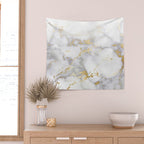 Blush chic faux gold gray gradient marble Wall Tapestry Gallery Image 2