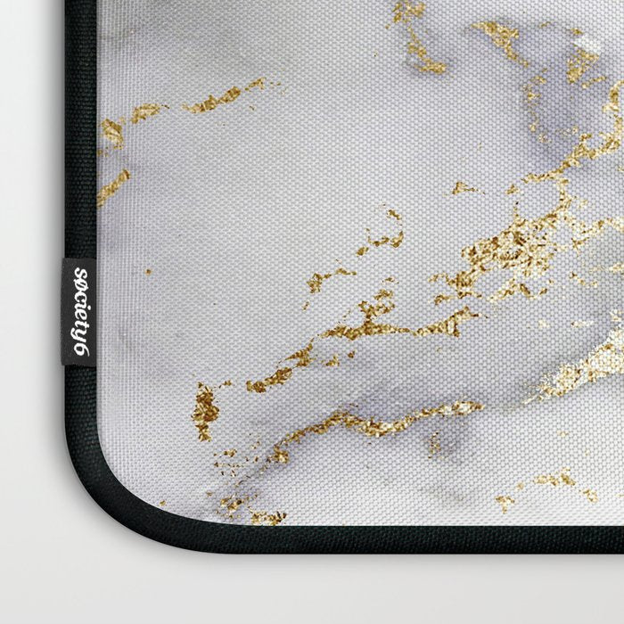 Blush chic faux gold gray gradient marble Laptop Sleeve Gallery Image 3