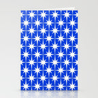 Royal Blue Mid Century Modern Atomic Age Starburst Stars Pattern Stationery Card Gallery Image 2