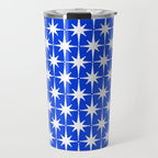 Royal Blue Mid Century Modern Atomic Age Starburst Stars Pattern Travel Mug Gallery Image 1