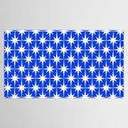 Royal Blue Mid Century Modern Atomic Age Starburst Stars Pattern Tablecloth Gallery Image 2