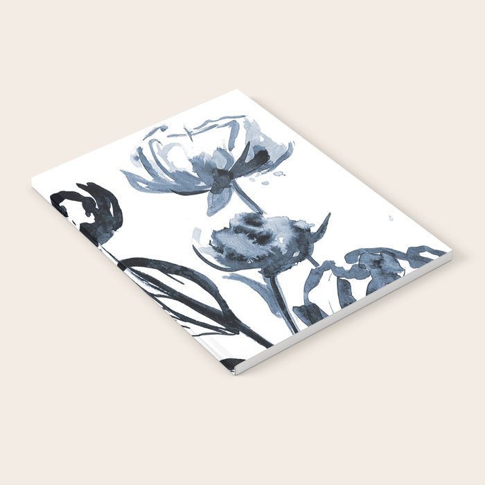 peonies blue Notebook Gallery Image 2
