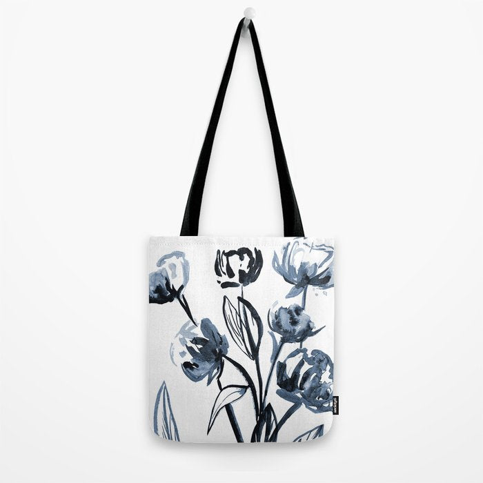 peonies blue Tote Bag Gallery Image 2