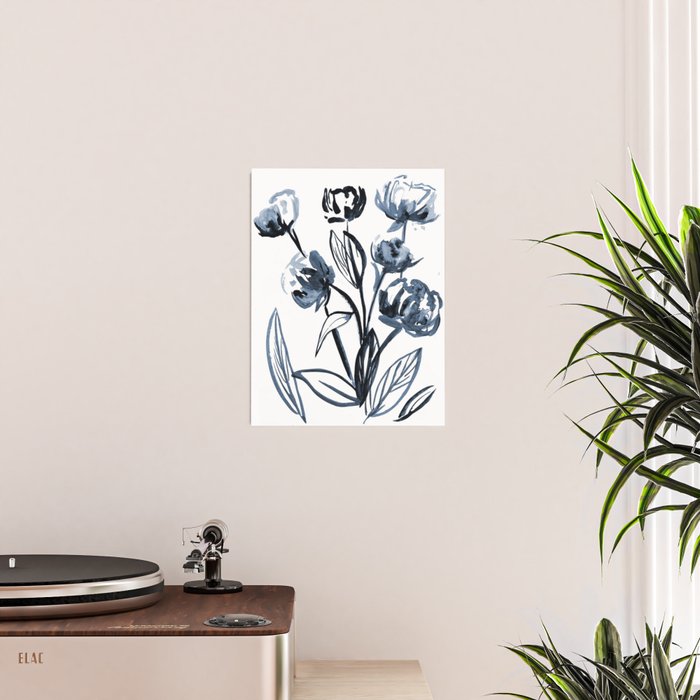 peonies blue Poster Gallery Image 2