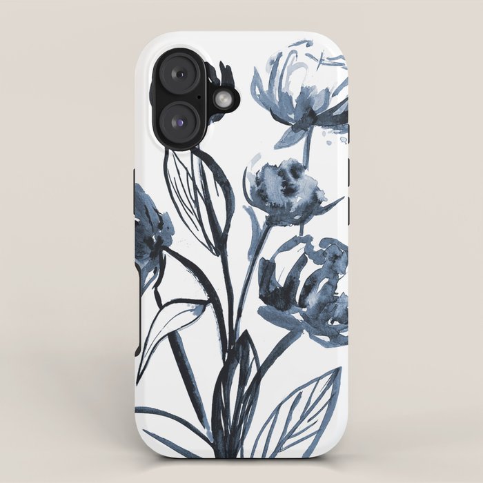 peonies blue iPhone Case Gallery Image 1