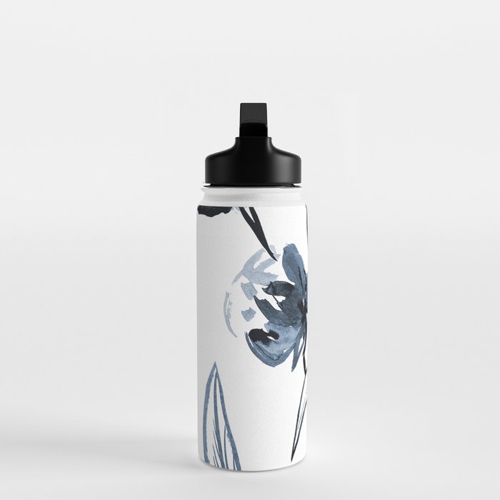 peonies blue Water Bottle Gallery Image 3