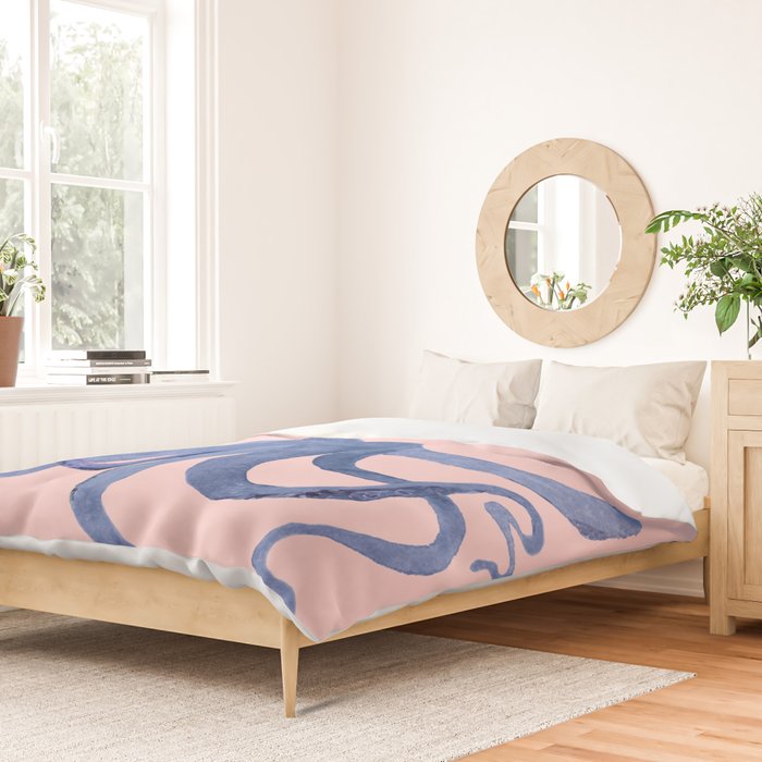 Blue Octopus and Butterfly Duvet Cover Gallery Image 2