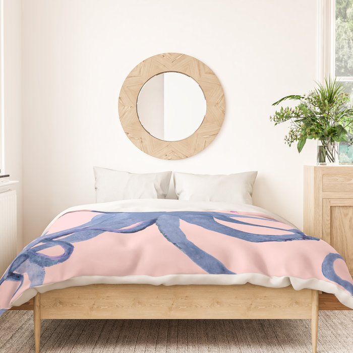 Blue Octopus and Butterfly Duvet Cover Gallery Image 3