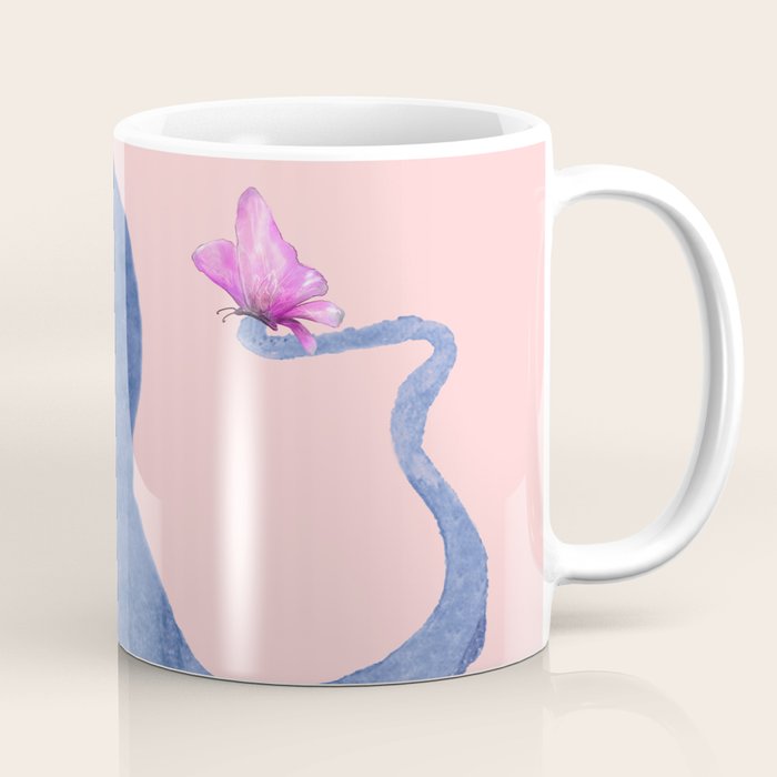 Blue Octopus and Butterfly Coffee Mug Gallery Image 1
