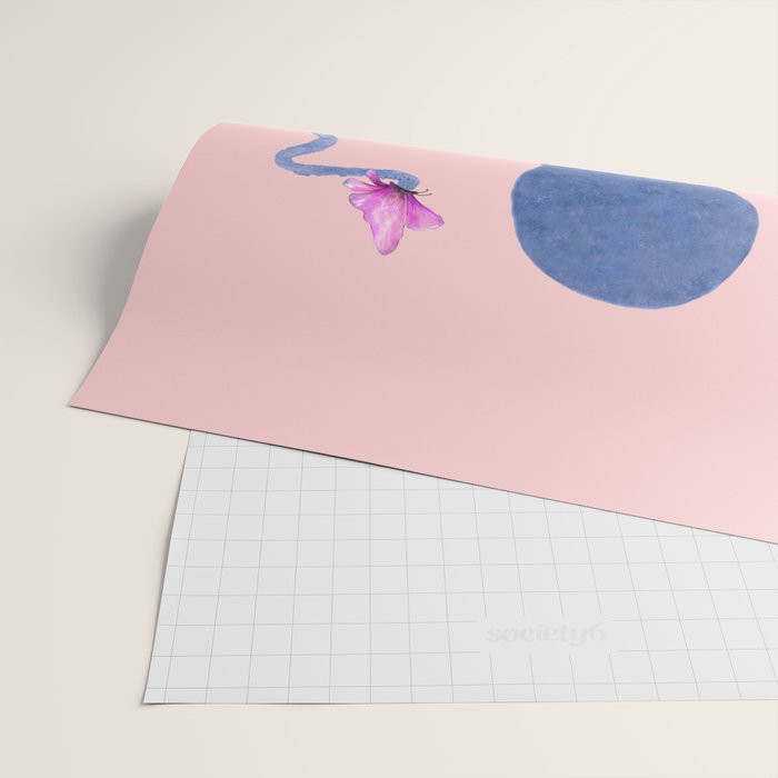 Blue Octopus and Butterfly Wrapping Paper Gallery Image 2