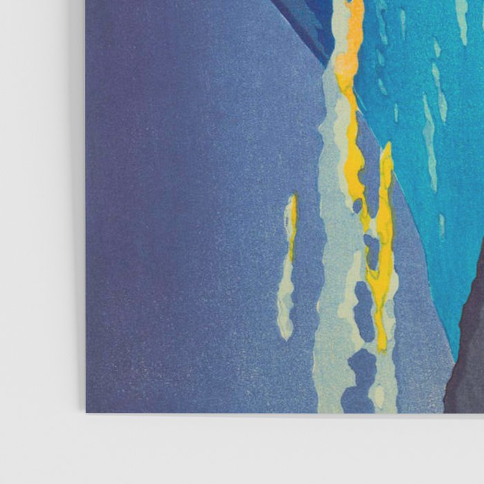 Tsuchiya Koitsu Tokaido Fujikawa Japanese Woodblock Print Sunset Colorful Hues Mountain Landscape Poster Gallery Image 3