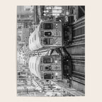 Black and White Chicago Train El Train above Wabash Ave the Loop Windy City Poster Gallery Image 4