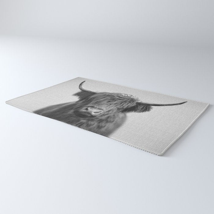 Highland Cow - Black & White Rug Gallery Image 3