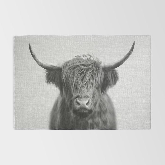 Highland Cow - Black & White Rug Gallery Image 2