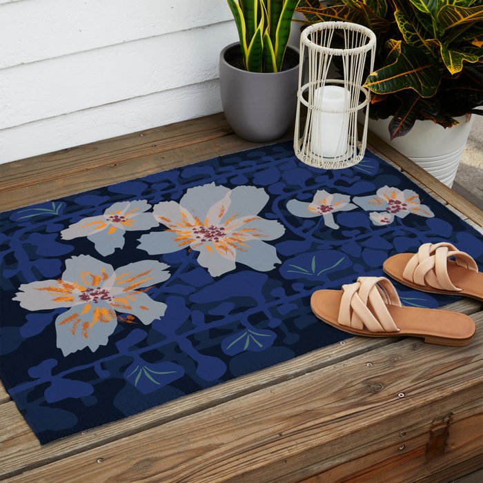 Orchid shadow blue notes Outdoor Rug Gallery Image 2