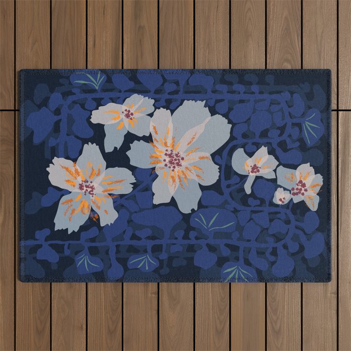 Orchid shadow blue notes Outdoor Rug Gallery Image 1