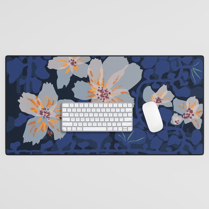 Orchid shadow blue notes Desk Mat Gallery Image 1