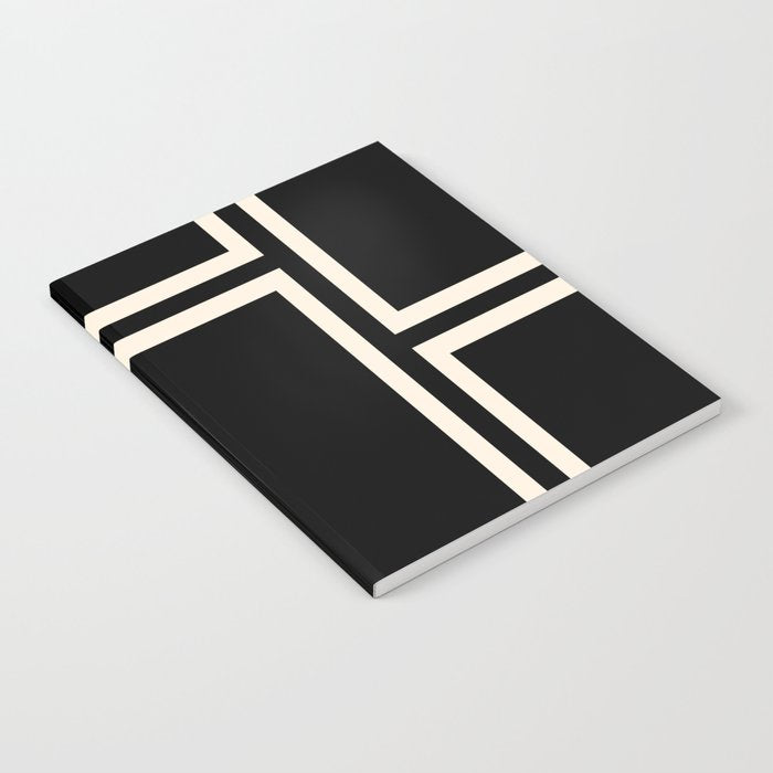 Strong Deco - Geometric Minimalism in Almond Cream and Black Notebook Gallery Image 1