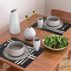 Strong Deco - Geometric Minimalism in Almond Cream and Black Placemat Gallery Image 2