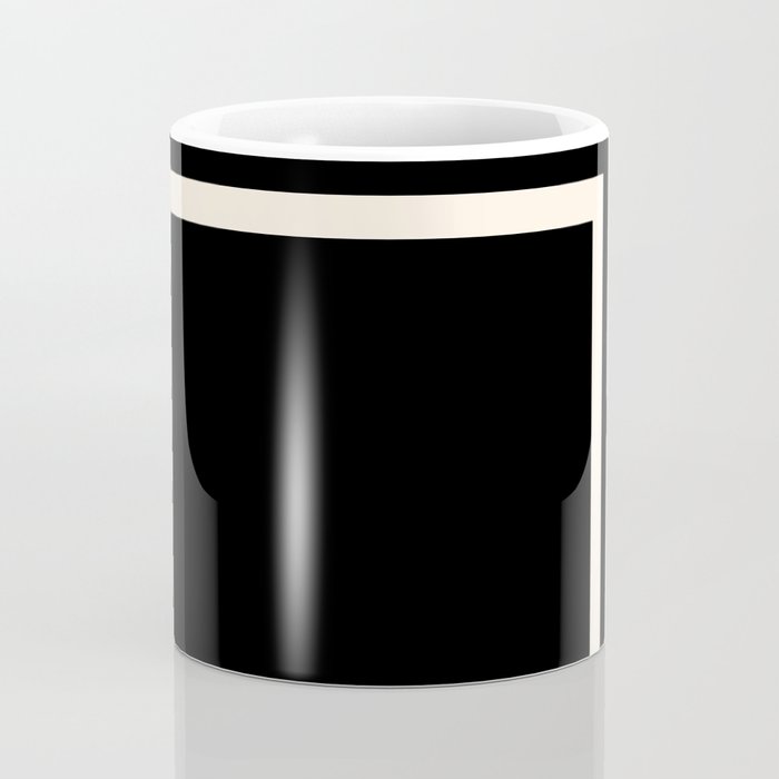 Strong Deco - Geometric Minimalism in Almond Cream and Black Coffee Mug Gallery Image 4