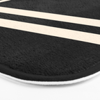 Strong Deco - Geometric Minimalism in Almond Cream and Black Bath Mat Gallery Image 3