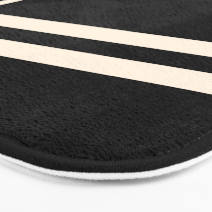 Strong Deco - Geometric Minimalism in Almond Cream and Black Bath Mat Gallery Image 3