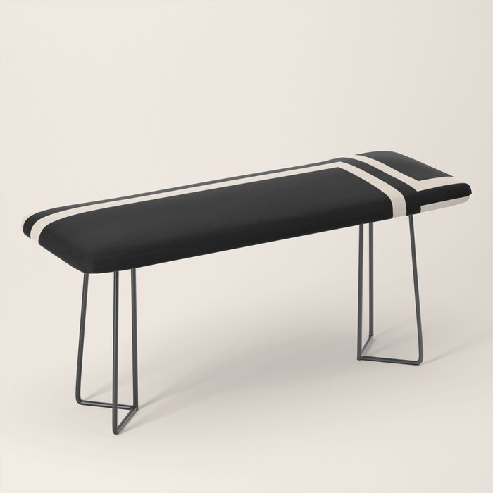 Strong Deco - Geometric Minimalism in Almond Cream and Black Bench Gallery Image 1