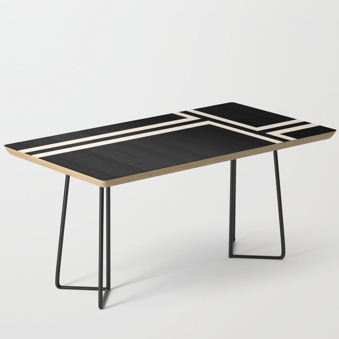 Strong Deco - Geometric Minimalism in Almond Cream and Black Coffee Table Gallery Image 1