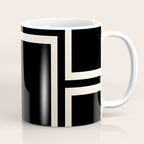 Strong Deco - Geometric Minimalism in Almond Cream and Black Coffee Mug Gallery Image 1