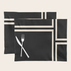 Strong Deco - Geometric Minimalism in Almond Cream and Black Placemat Gallery Image 1