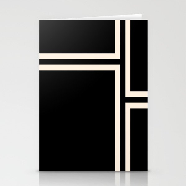 Strong Deco - Geometric Minimalism in Almond Cream and Black Stationery Card Gallery Image 2