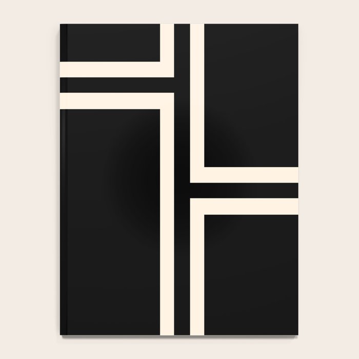 Strong Deco - Geometric Minimalism in Almond Cream and Black Notebook Gallery Image 4