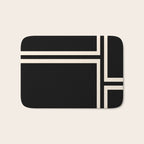 Strong Deco - Geometric Minimalism in Almond Cream and Black Bath Mat Gallery Image 1