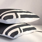 Strong Deco - Geometric Minimalism in Almond Cream and Black Pillow Sham Gallery Image 3